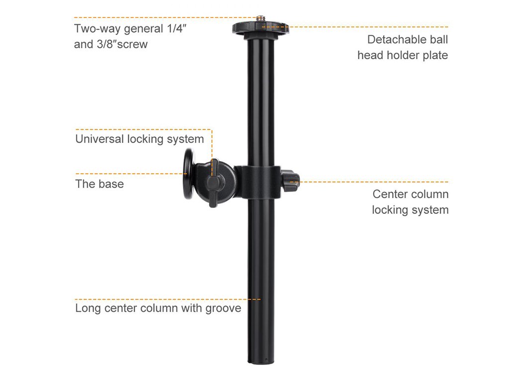 K&F Concept Çok Açılı Dönebilen Tripod Merkez Kolu