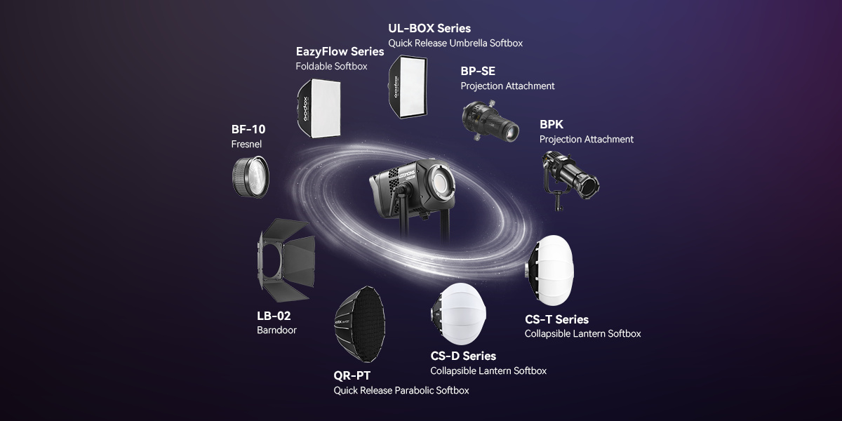 Godox LE600R ile uyumlu opsiyonel Bowens aksesuarları