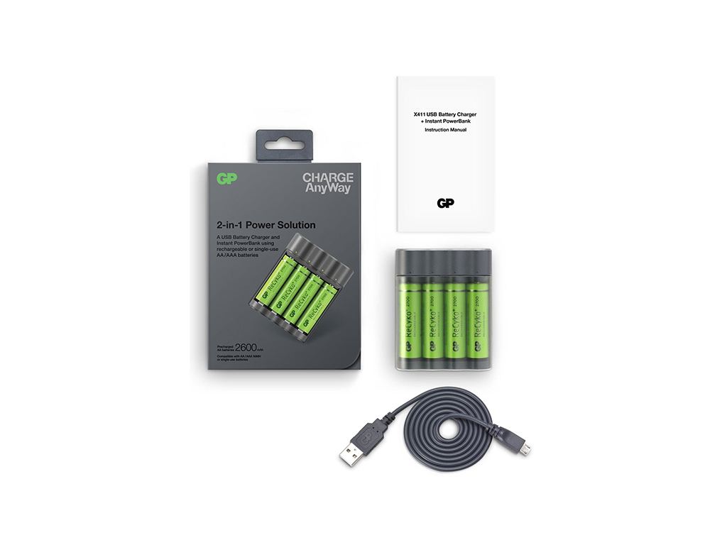 GP X411 Pilli Şarj Cihazı 4x2700 mAh