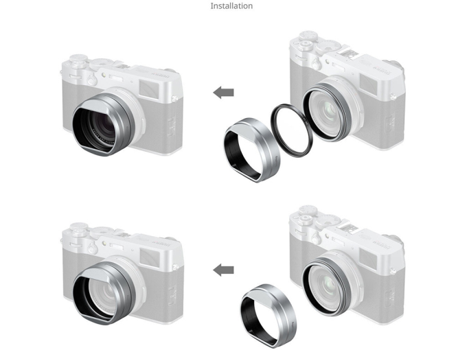 SmallRig 5851 X100VI Uyumlu Kare Parasoley + UV Filtre + Filtre Adaptörü Gümüş X100V ve X100VI ile Uyumludur