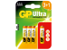 GP Ultra Alkalin 4 x AAA Pil 4 Adettir