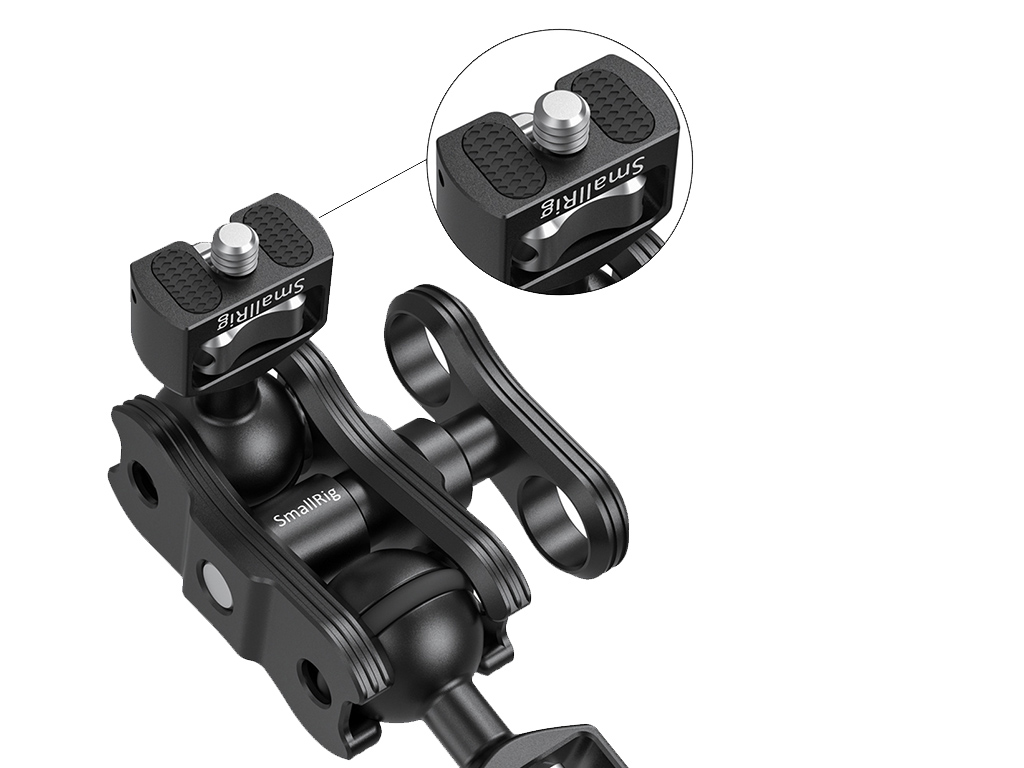 SmallRig 2070B 360 Derece Hareket Edebilen Çift Başlıklı Magic Arm 5kg Taşıma Kapasiteli