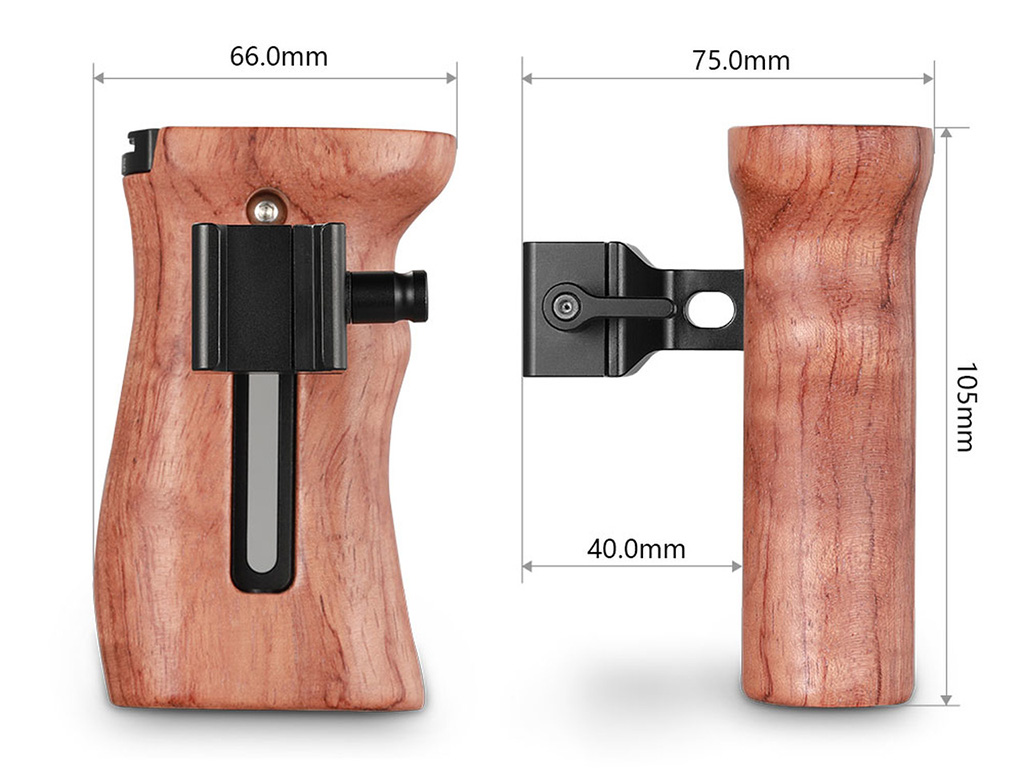 SmallRig 2187B Yüksekliği Ayarlanabilen NATO Bağlantılı Ahşap Yan Tutma Kolu