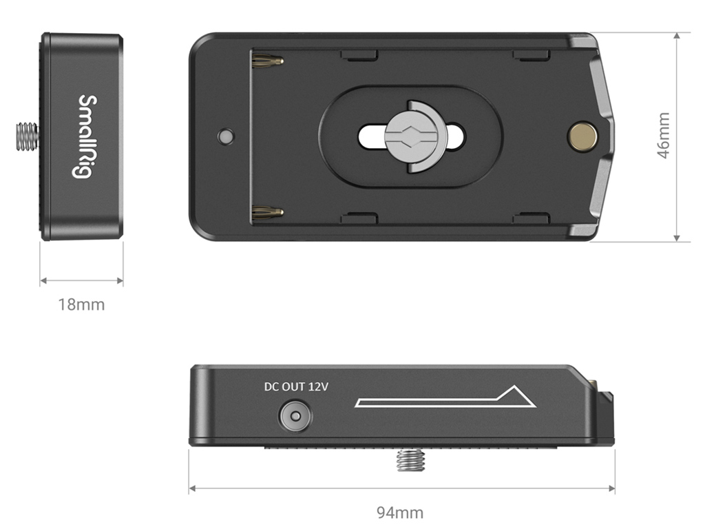 SmallRig 3018 NP-F Batarya Serisi için Adaptör Plakası Plate