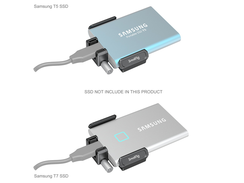 SmallRig 3272 BMPCC 6K Uyumlu SSD Tutma Aparatı Samsung T5 / T7 / T7 Shield / T9 Uyumlu