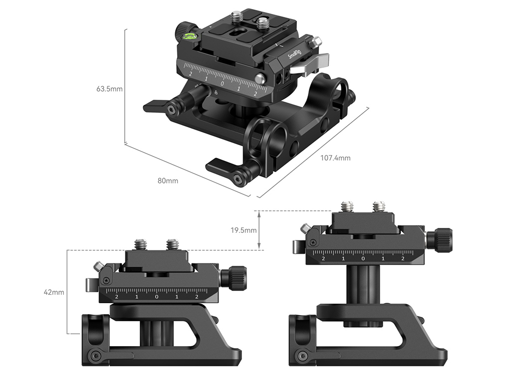 SmallRig 4233 Evrensel Arca Swiss Yükseklik Ayarlanabilir Montaj Plaka Kiti