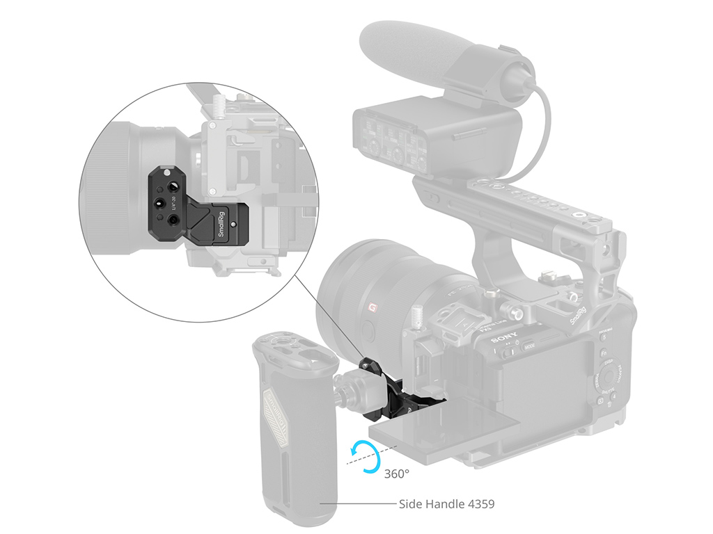 SmallRig 4458 Yan Tutma Kolu Uzatma Adaptörü