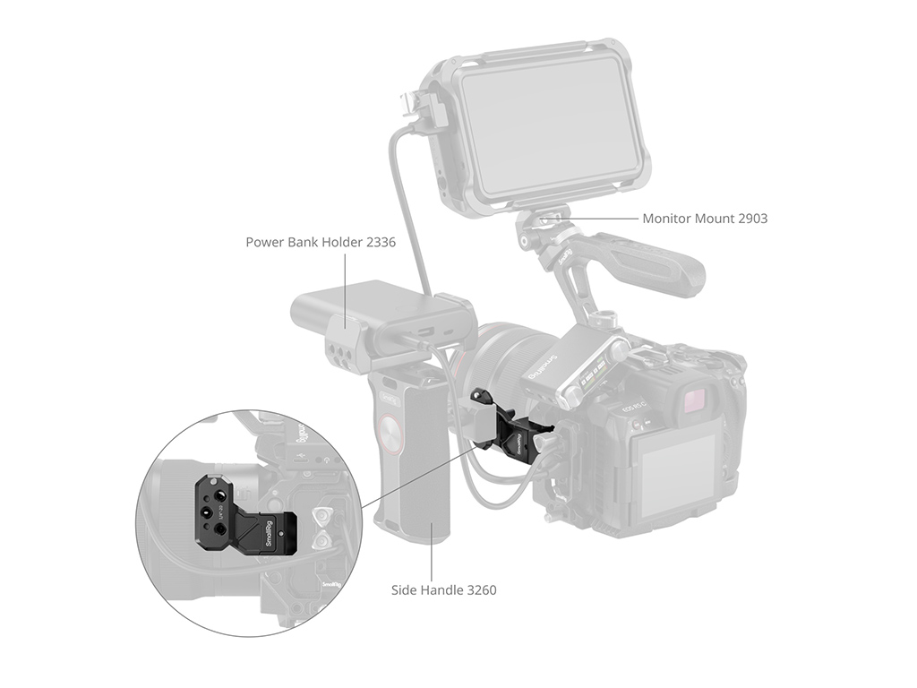 SmallRig 4458 Yan Tutma Kolu Uzatma Adaptörü
