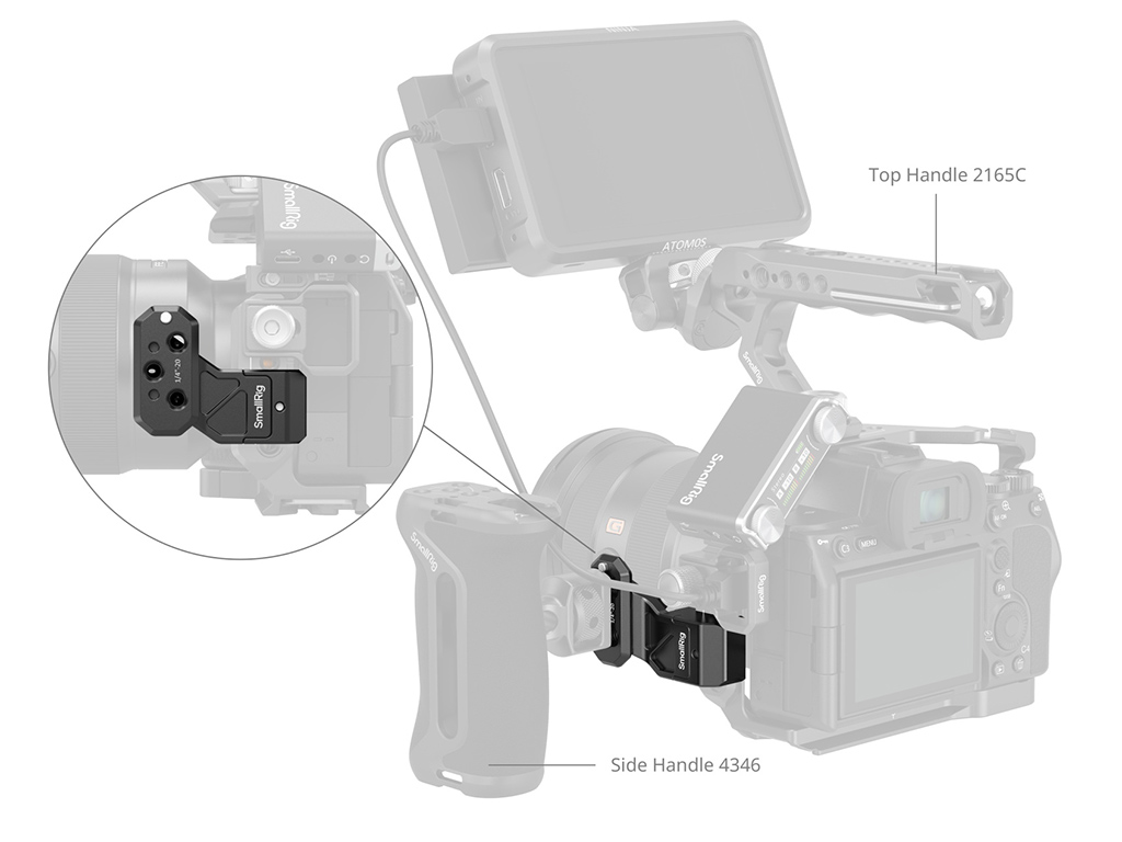 SmallRig 4458 Yan Tutma Kolu Uzatma Adaptörü