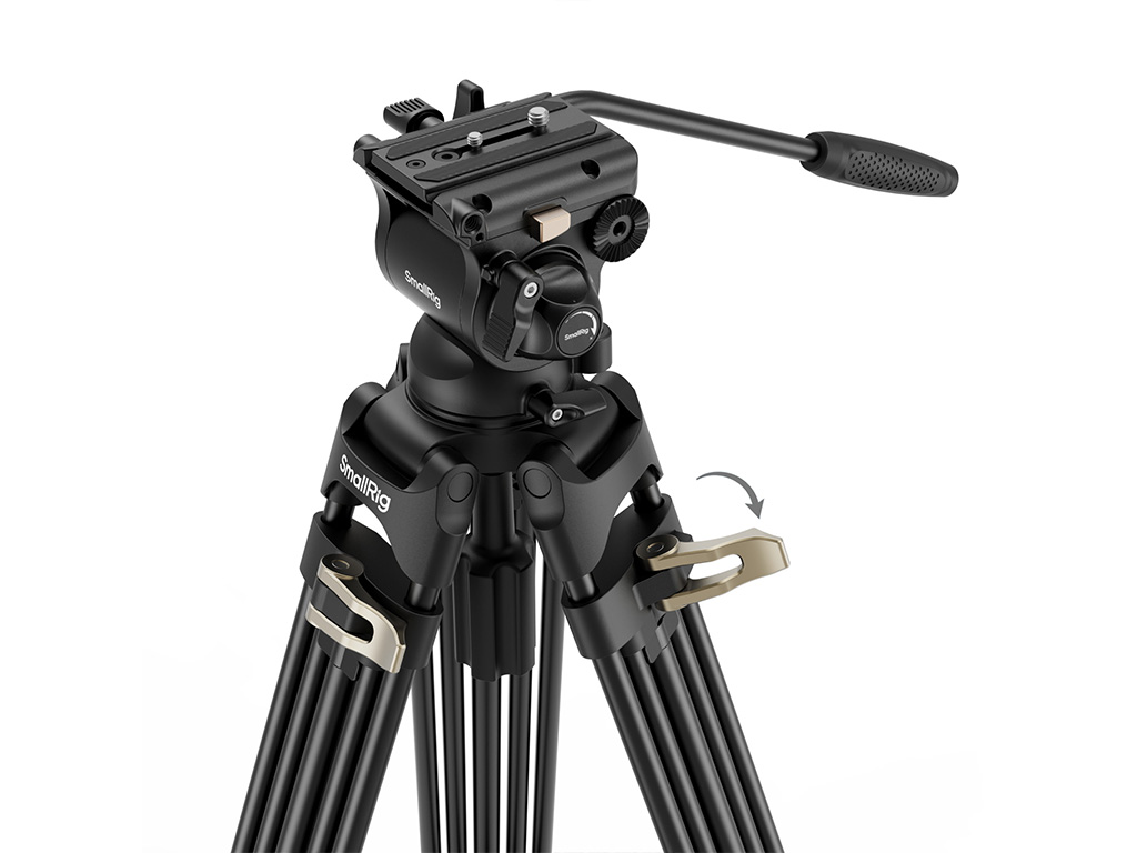 SmallRig 4686 AD-01S Fluid Head 15kg Taşıma Kapasiteli Video Tripodu 197cm Maksimum Uzunluk