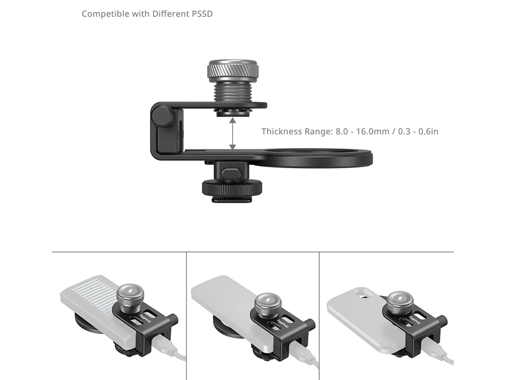 SmallRig 4779 Cold Shoe Bağlantılı ve Magsafe Özellikli SSD Tutma Aparatı