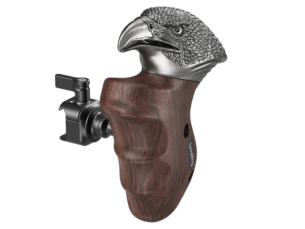 SmallRig 4817 NATO Bağlantılı ImageGrip Serisi Kartal Ahşap Yan Tutma Kolu Sol Taraflı Kullanım