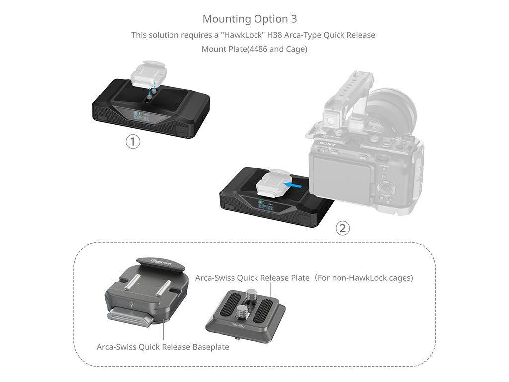 SmallRig 4826 CB75 Kamera Altına Uyumlu 20.000mAh Temel Batarya