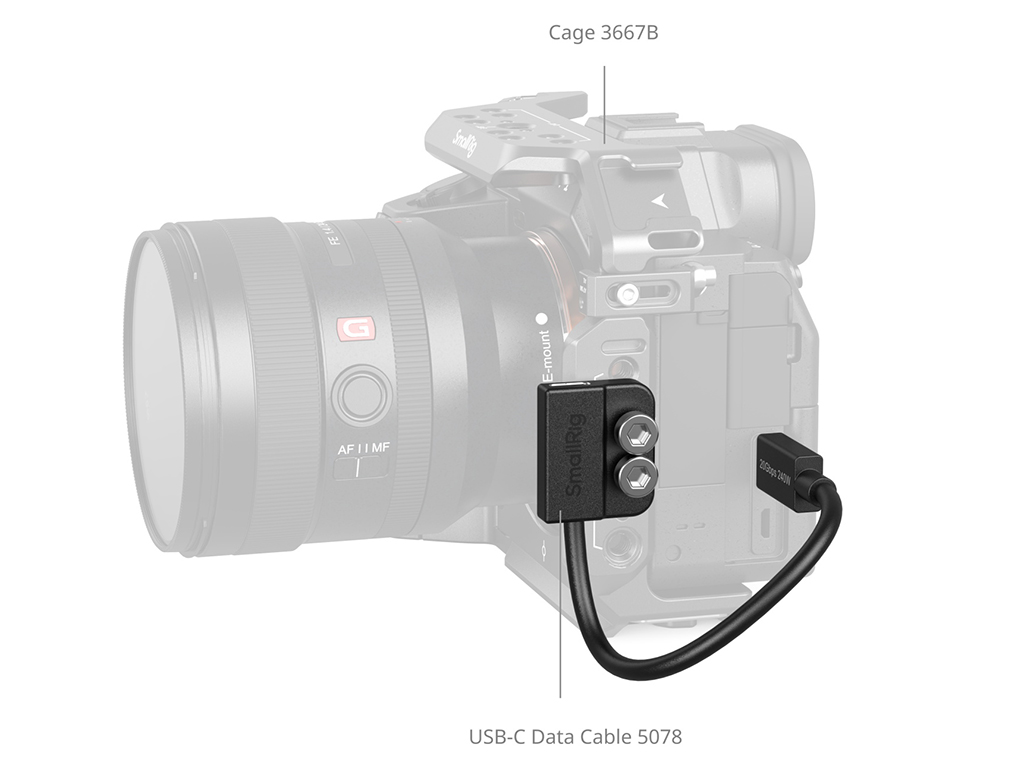 SmallRig 5078 Kafes için 240w Type-C Veri Kablosu Type-C Erkek-Dişi
