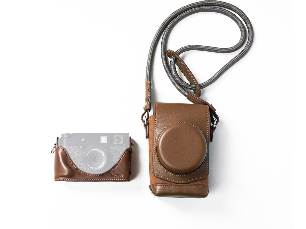 SmallRig 5218 Fujifilm X-Half Uyumlu Kahverengi Deri Kılıf Çanta ve Askı