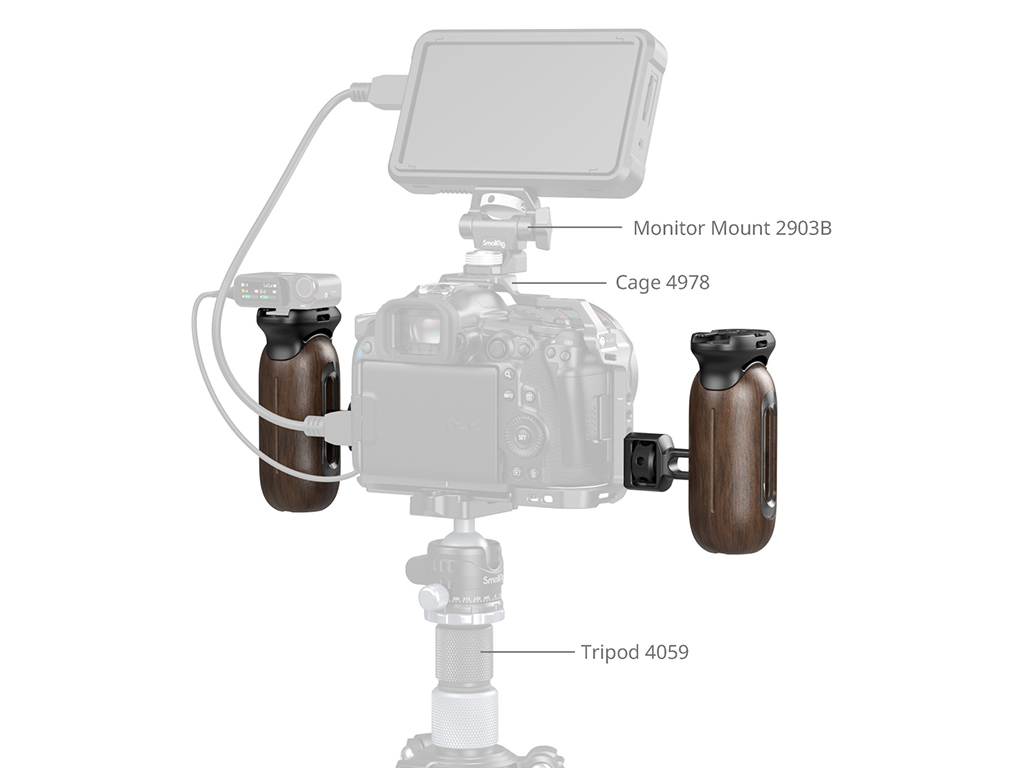 SmallRig 5238 ARRI Bağlantılı Ahşap Yan Tutma Kolu