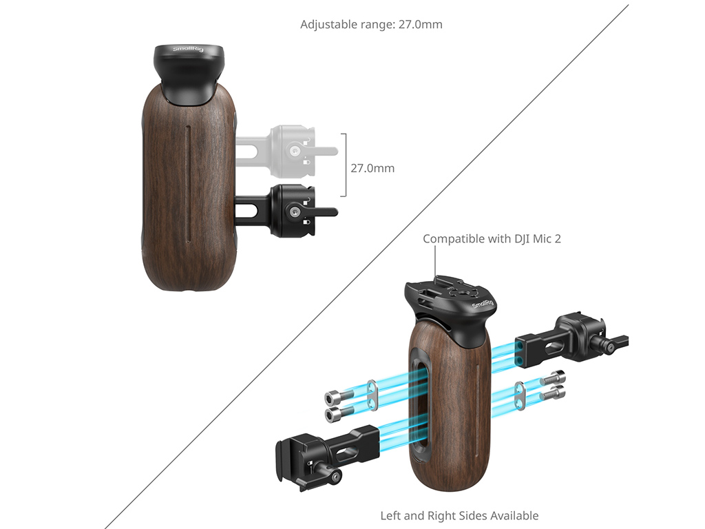 SmallRig 5239 NATO Bağlantılı Ahşap Yan Tutma Kolu