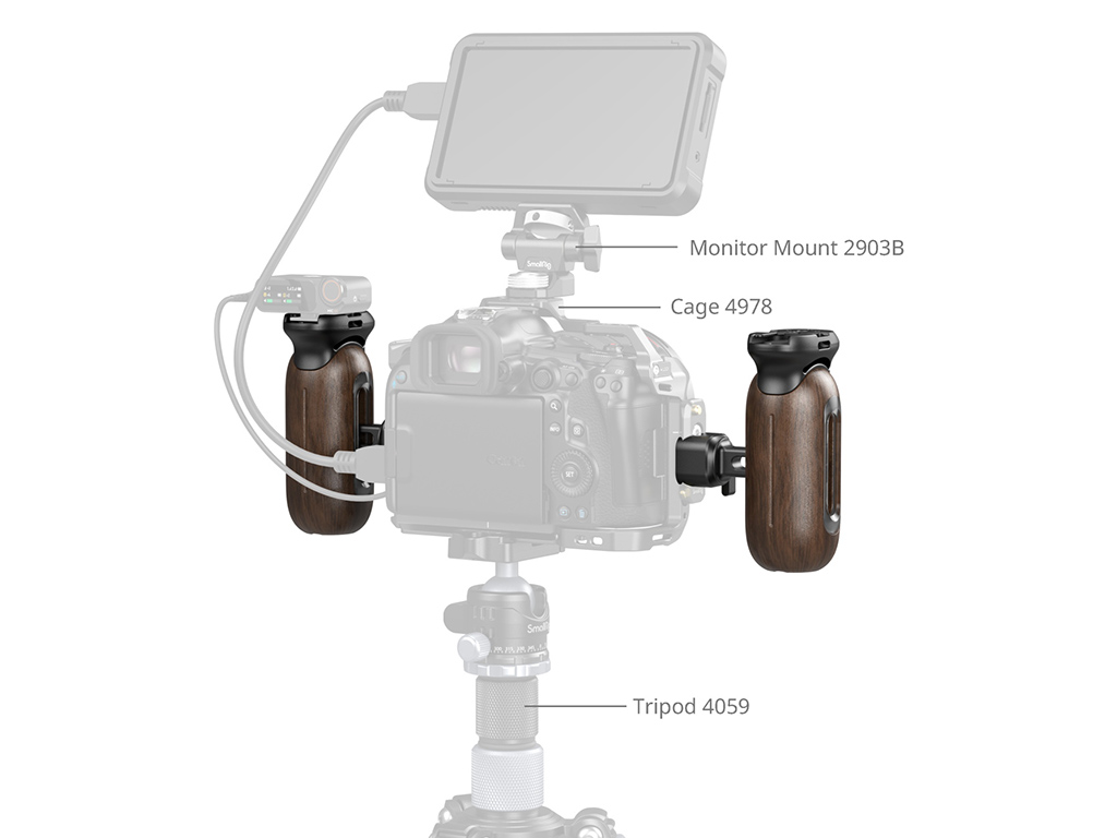 SmallRig 5239 NATO Bağlantılı Ahşap Yan Tutma Kolu