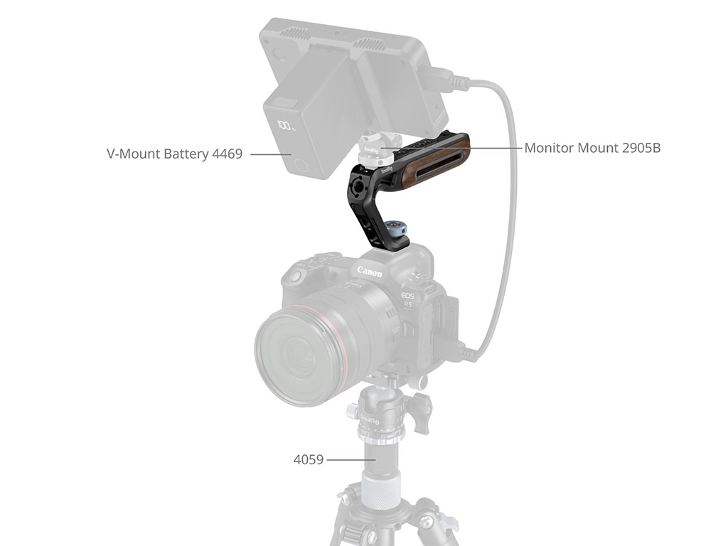 SmallRig 5250 Flaş Kızaklı ve ARRI Bağlantılı Ahşap Üstten Tutma Kolu