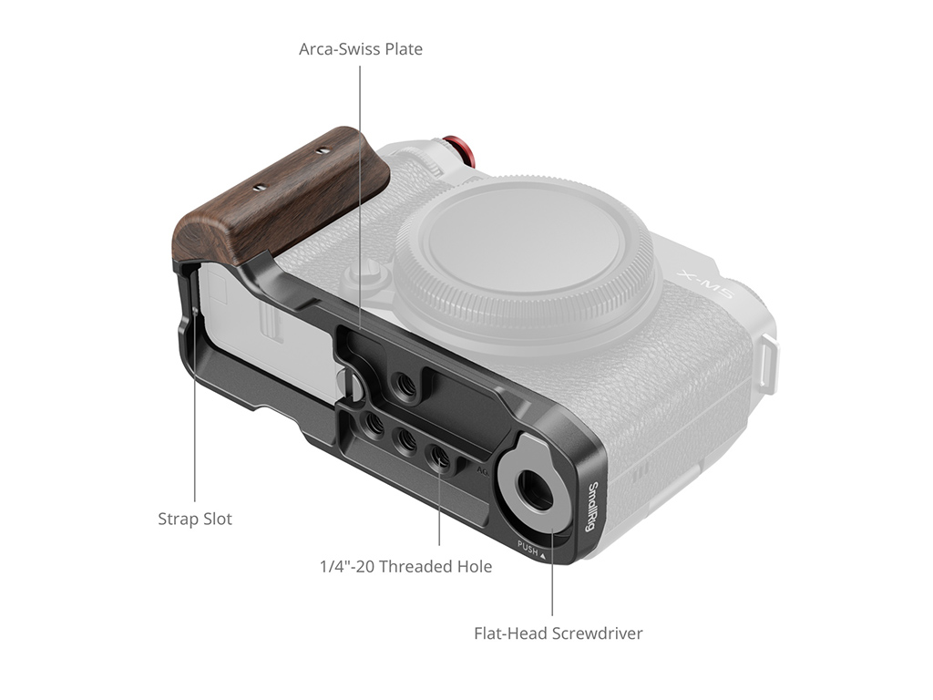 SmallRig 5260 Fujifilm X-M5 Uyumlu Siyah L Braket Siyah