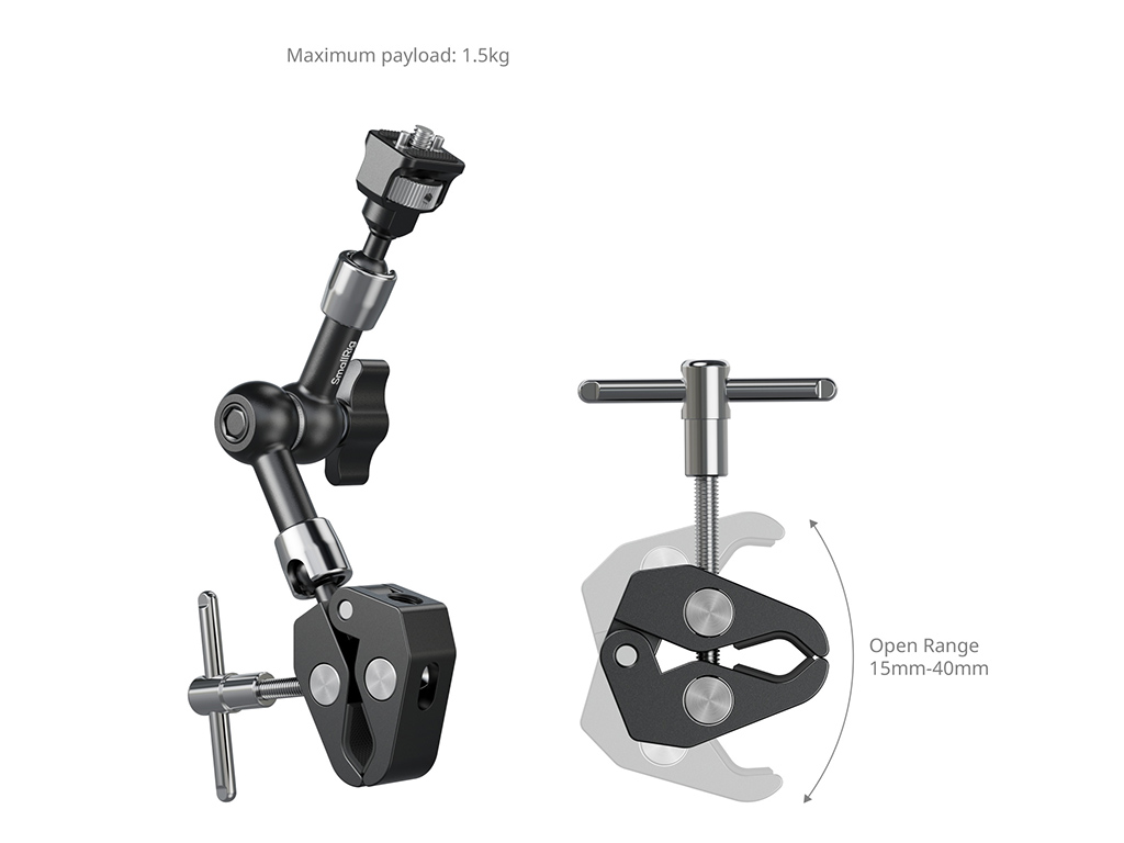 SmallRig 5310 7" Yengeç Kelepçeli Magic Arm 1,5kg Taşıma Kapasiteli