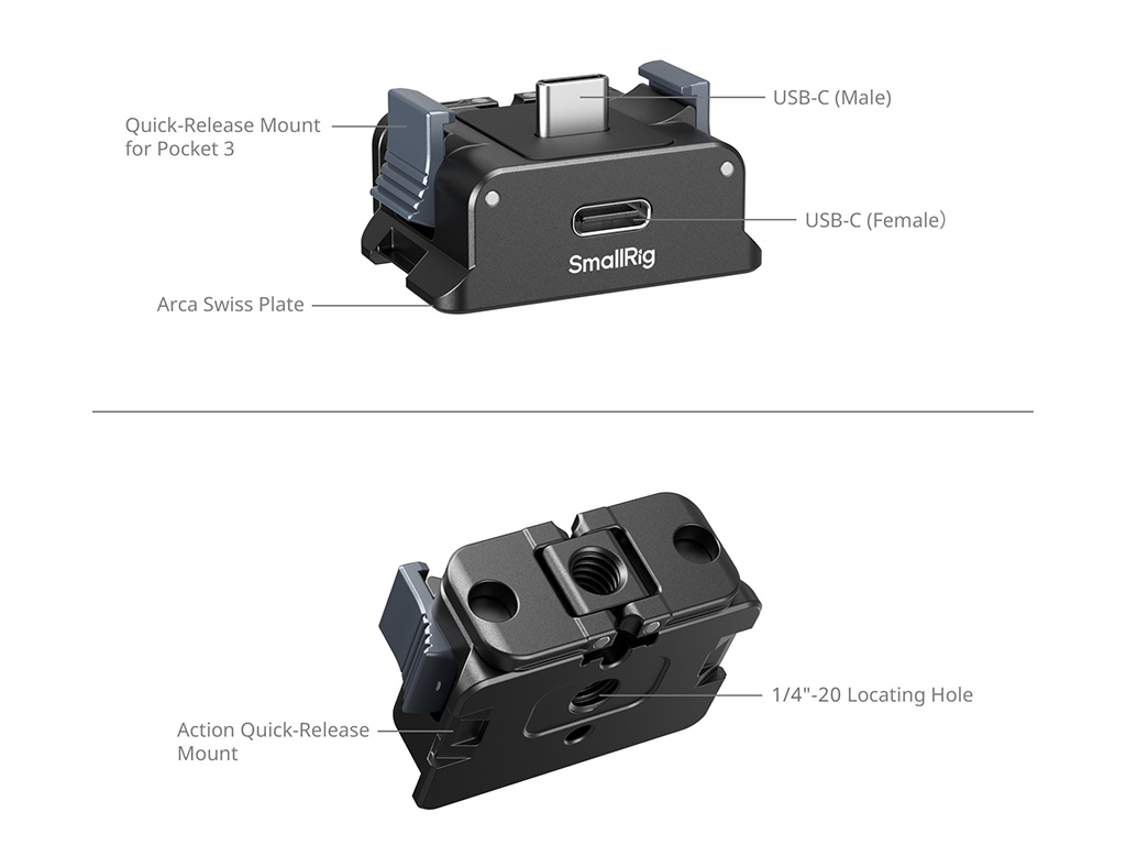 SmallRig 5376 DJI Osmo Pocket 3 için Montaj Plakası