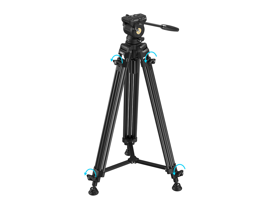 SmallRig 5440 AD14 Alüminyum 10kg Taşıma Kapasiteli Video Tripodu 185cm Maksimum Uzunluk