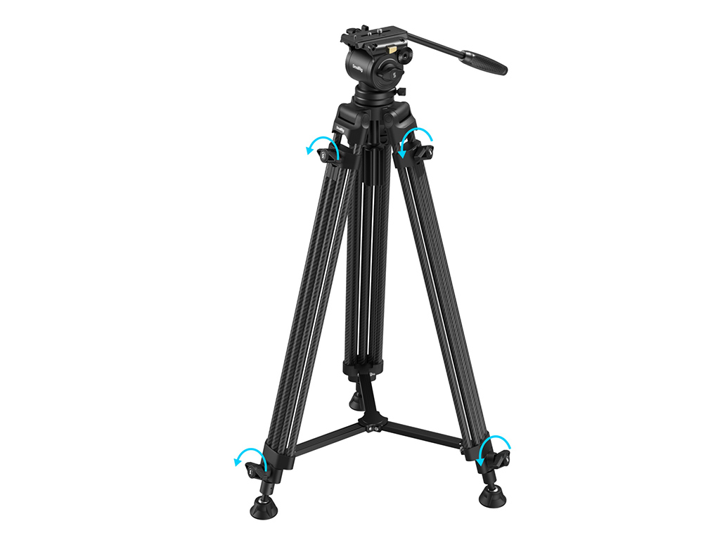 SmallRig 5441 AD14 Karbon Fiber 10kg Taşıma Kapasitesi Video Tripodu  185cm Maksimum Uzunluk