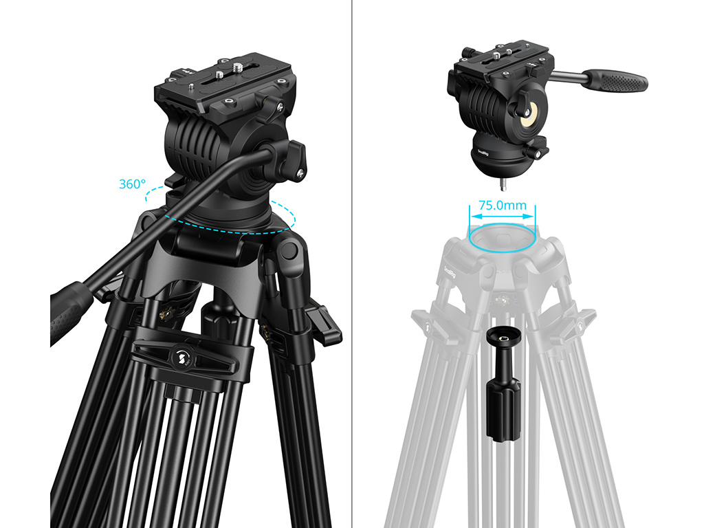 SmallRig 5442 FSD14 FreeSpeed 8kg Taşıma Kapasiteli Video Tripodu  185cm Maksimum Uzunluk