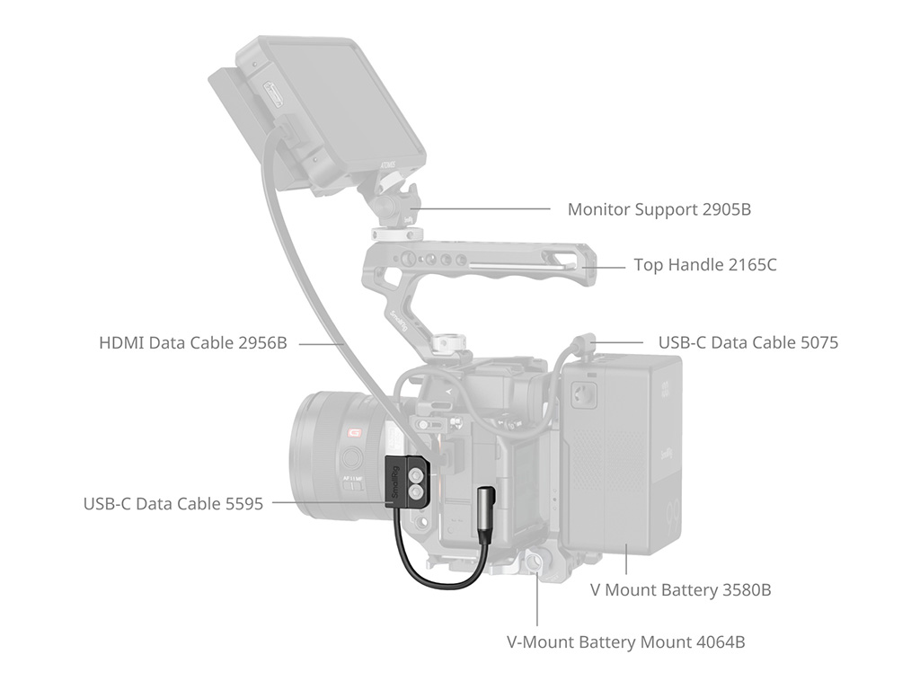 SmallRig 5595 USB-C Veri Kablosu (Erkek - Dişi)