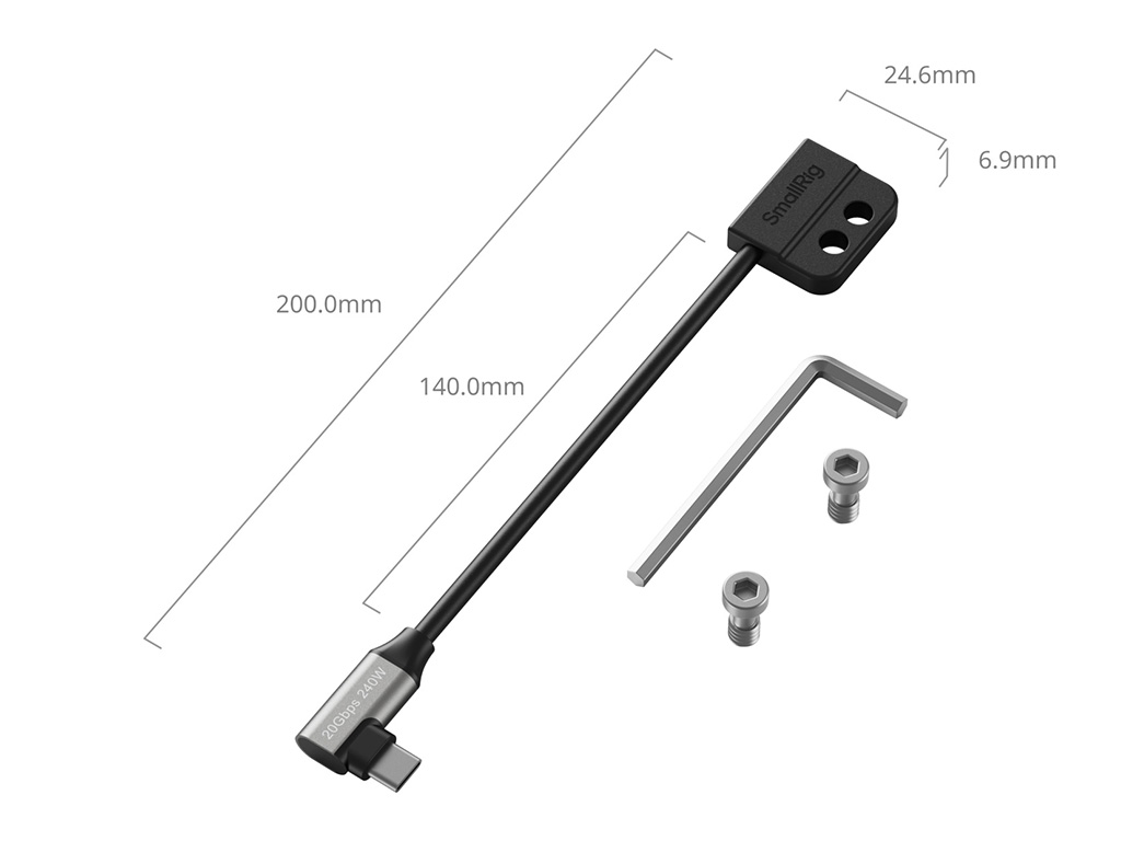 SmallRig 5595 USB-C Veri Kablosu (Erkek - Dişi)
