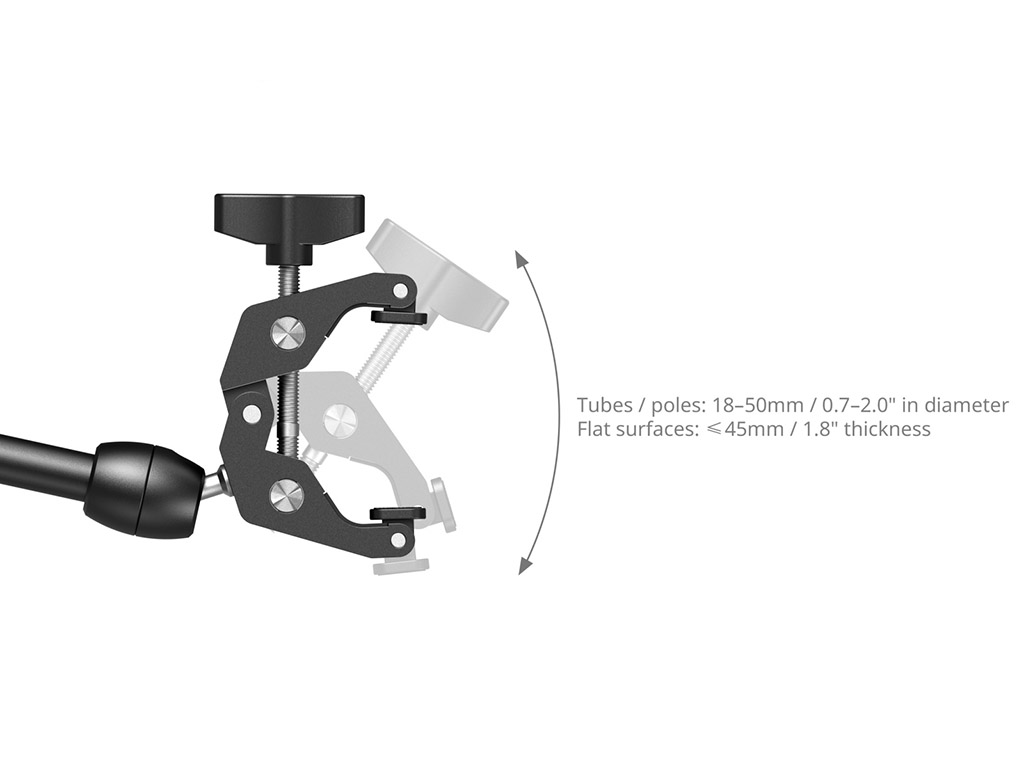 SmallRig 5624 Yengeç Kelepçe Bağlantılı Telefon Tutuculu Magic Arm