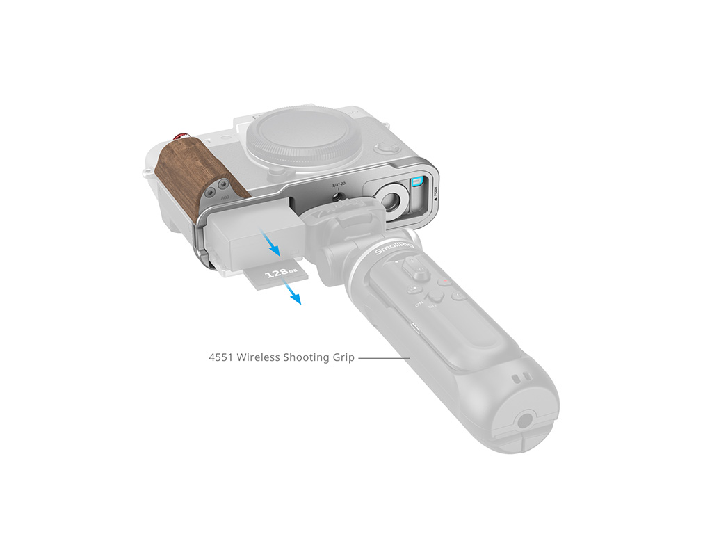 SmallRig 5667 X-T30 Serisi ile Uyumlu Ahşap Gümüş L Braket X-T30, X-T30 II, X-T30 III Uyumlu