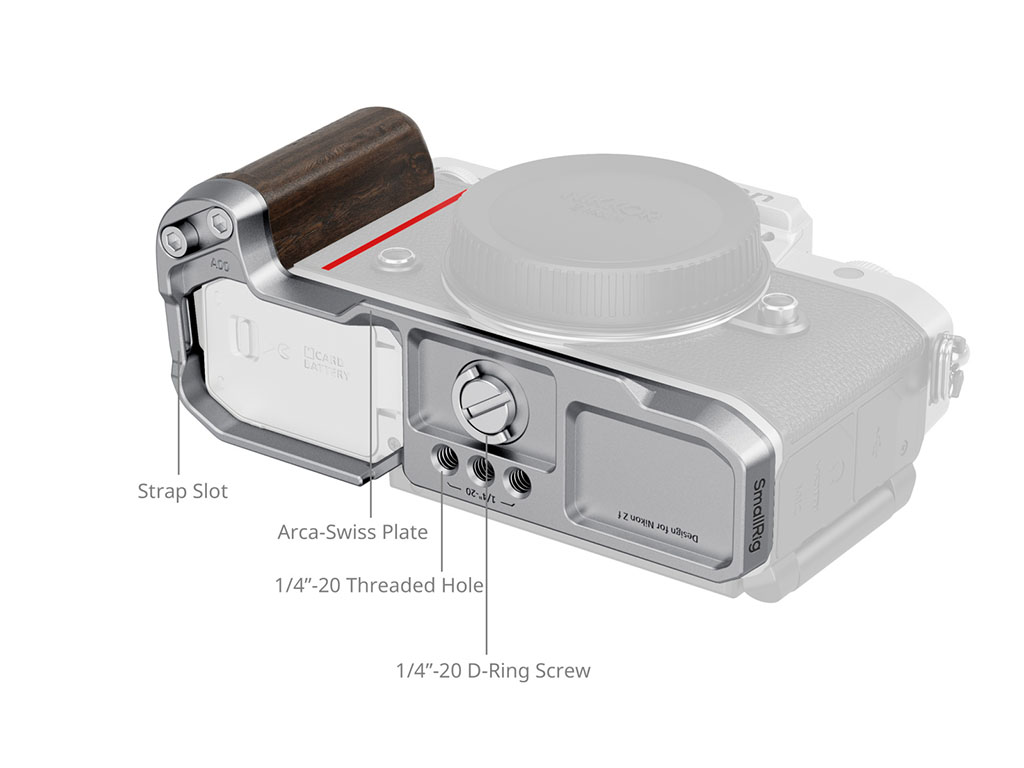 SmallRig 5707 Nikon ZF Uyumlu Ahşap Gümüş L Braket