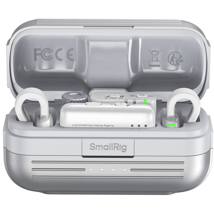 SmallRig 5716 Gümüş 2 Kişilik 48kHz/24bit Kablosuz Yaka Mikrofonu Kamera ve Akıllı Telefonlar için