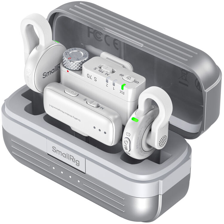 SmallRig 5716 Gümüş 2 Kişilik 48kHz/24bit Kablosuz Yaka Mikrofonu Kamera ve Akıllı Telefonlar için