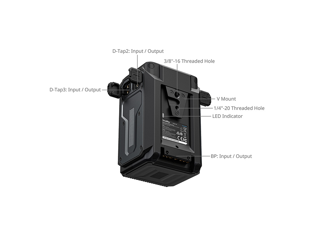 SmallRig 5864 T99 Düşmeye Su Sıçramasına ve Toza Dayanıklı V-Mount Batarya IP54 Su Sıçrama Sertifikalı 27.200mAh