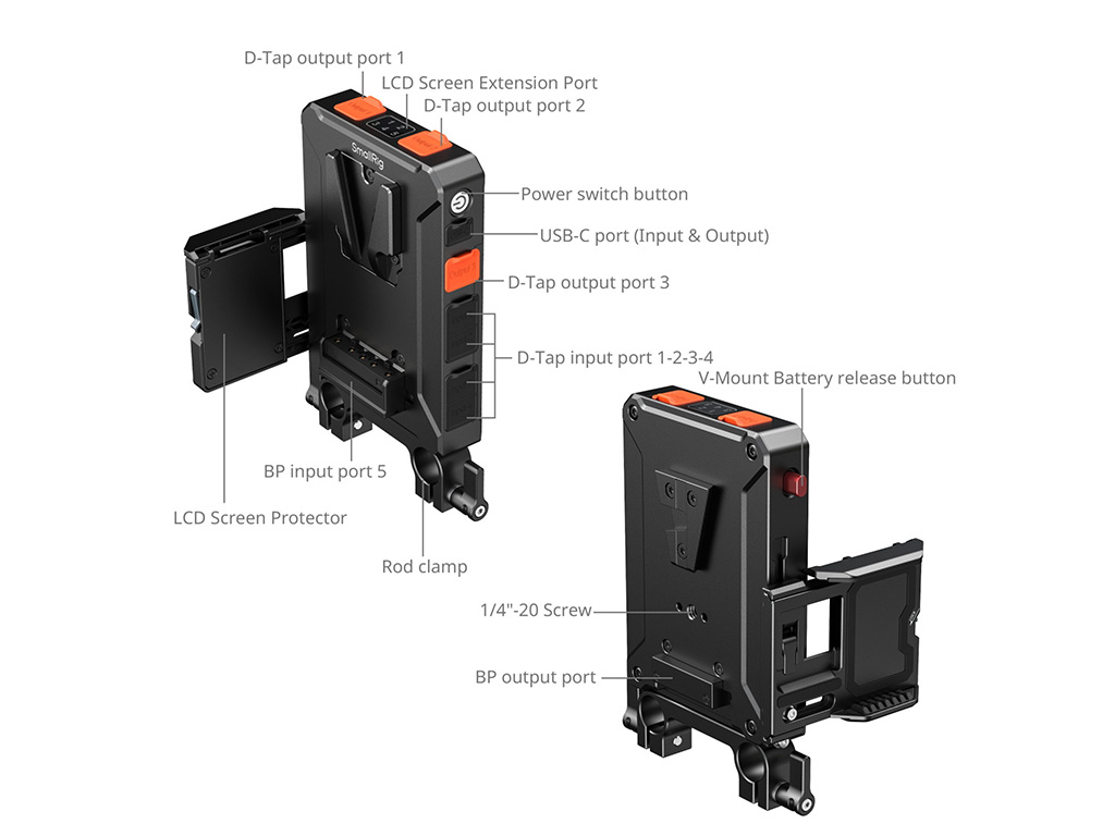 SmallRig 5881 V-Mount Batarya Bağlantı Plakası (15mm Rod)