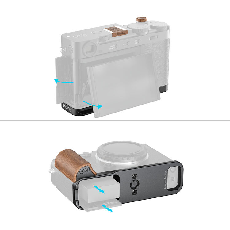 SmallRig 5985 Fujifilm X-E5 için Gül Ağacı Saplı Siyah L Braket
