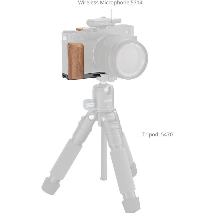 SmallRig 5985 Fujifilm X-E5 için Gül Ağacı Saplı Siyah L Braket