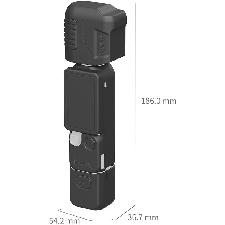 SmallRig 6007 DJI Osmo Pocket 4 için 2 Adet Temperli Cam Filmli Silikon Kılıf  Cam Filmi Dahil
