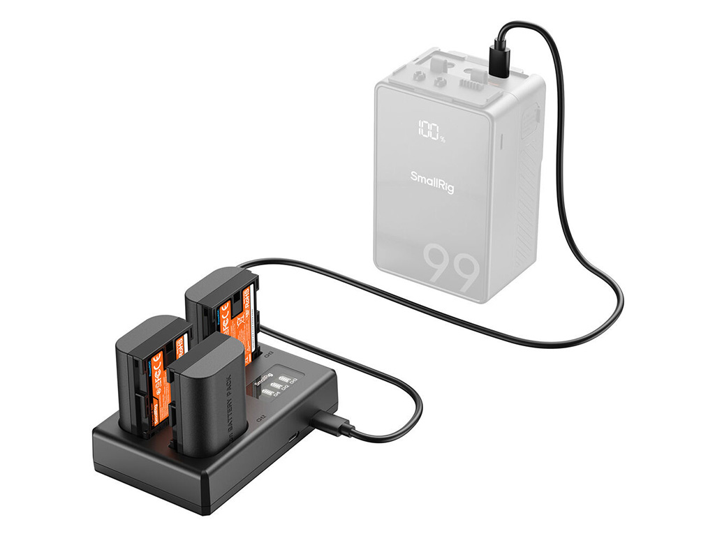 SmallRig 6017 Canon LP-E6NH 3' lü Batarya + Şarj Kiti 3 Batarya + 3' lü Şarj Aleti
