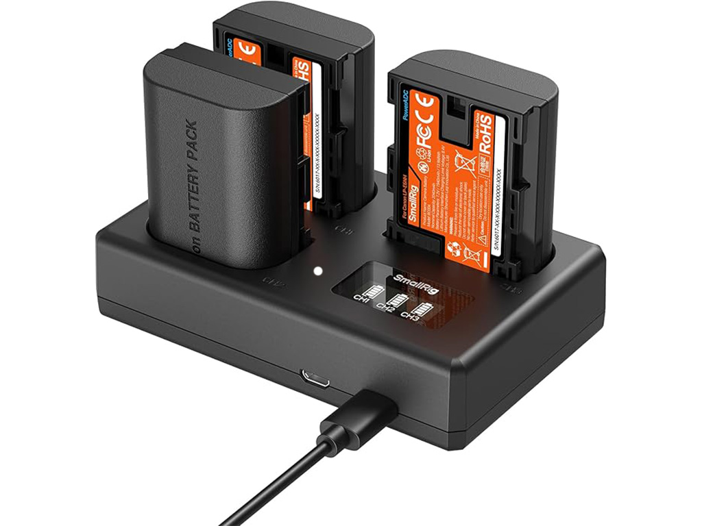 SmallRig 6017 Canon LP-E6NH 3' lü Batarya + Şarj Kiti 3 Batarya + 3' lü Şarj Aleti