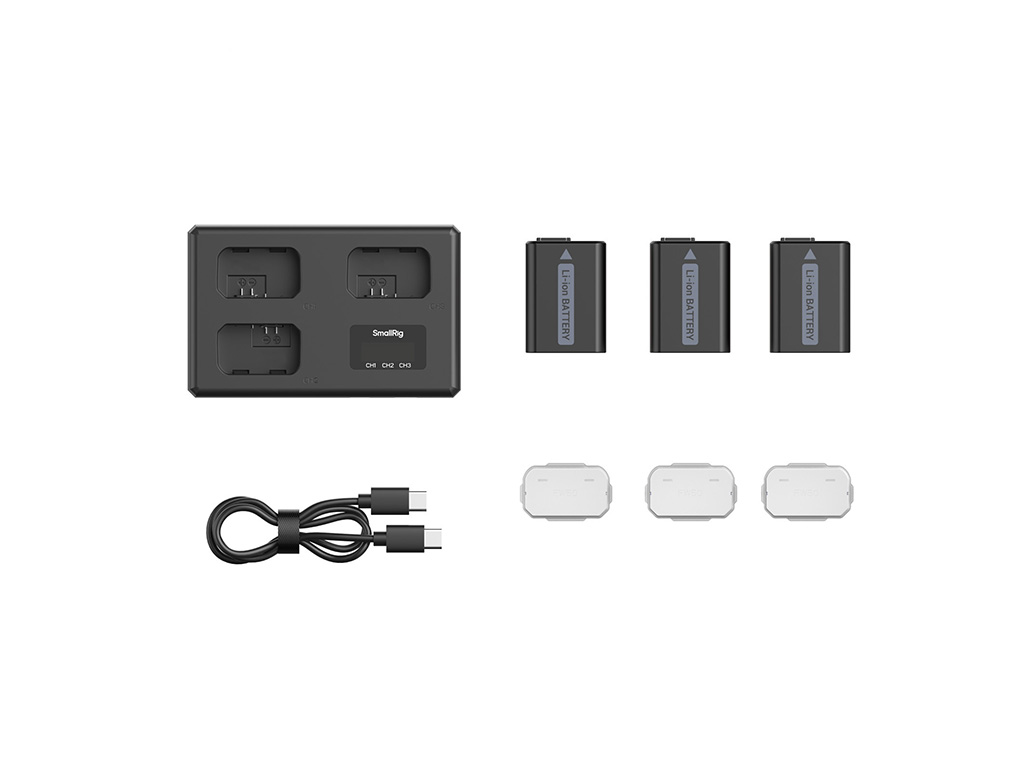 SmallRig 6019 Sony NP-FW50 Batarya 3' lü + Şarj Kiti 3 Batarya + 3' lü Şarj Aleti