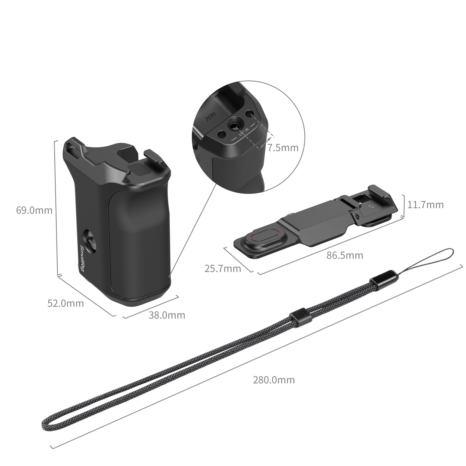 SmallRig 6259 DJI Osmo Action 6 SmallRig Kafesleri için Tutacak 5888, 5887 ile Uyumlu