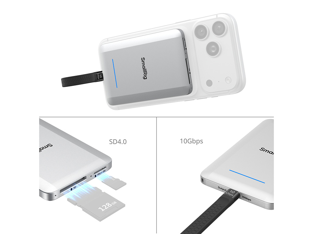 SmallRig 6293 Kart Okuyucu ve PD Özellikli 5 in 1 Magsafe 2 TB Taşınabilir SSD PD Şarj Desteği