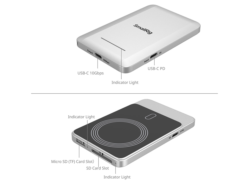 SmallRig 6293 Kart Okuyucu ve PD Özellikli 5 in 1 Magsafe 2 TB Taşınabilir SSD PD Şarj Desteği