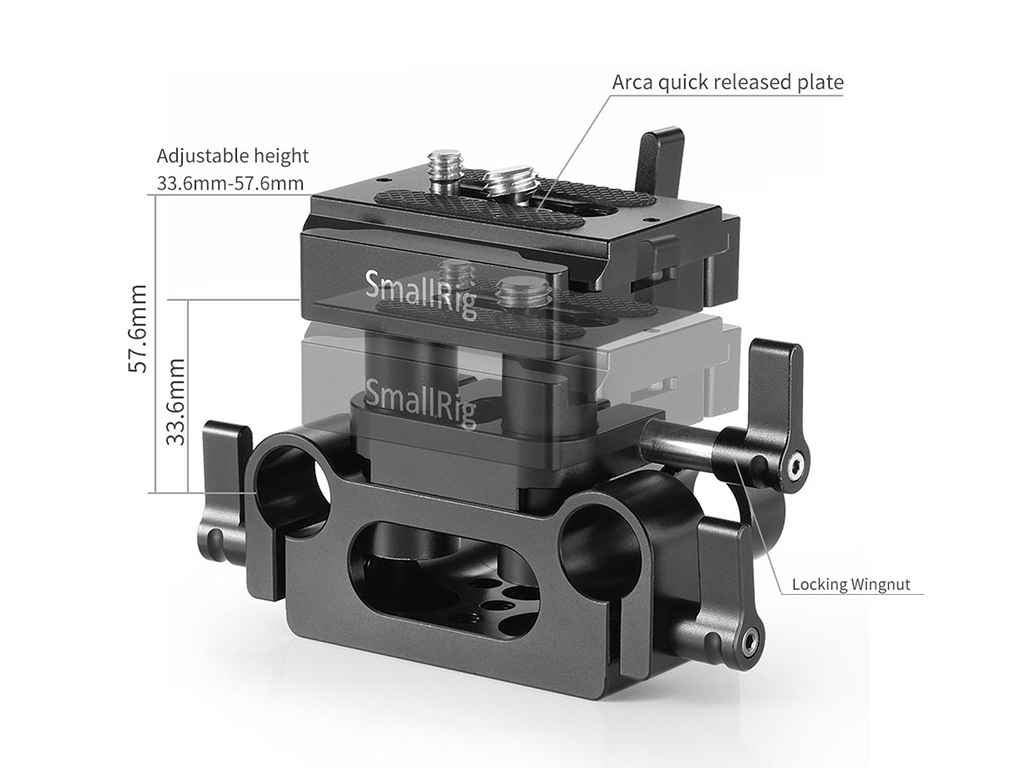 SmallRig DBC2272B 15mm Evrensel Ray Destek Sistemi Plakası