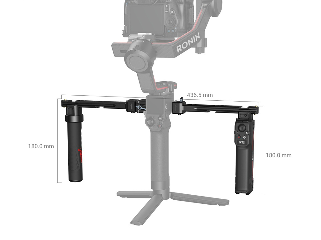 SmallRig 3954 DJI RS Serisi için Kablosuz Kontrollü Çift Tutma Kolu