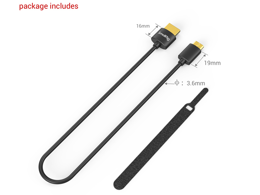 SmallRig 3040 35cm Ultra Slim 4K HDMI Kablosu (C-A)